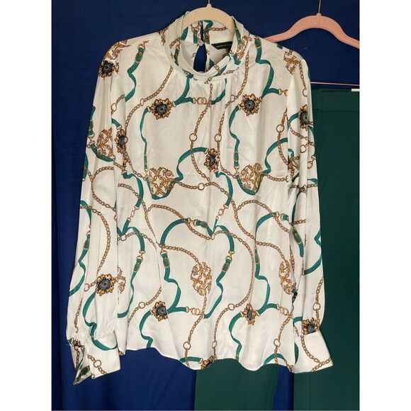 WHBM Belt Equestrian Print Shirt 14 - Picture 1 of 7
